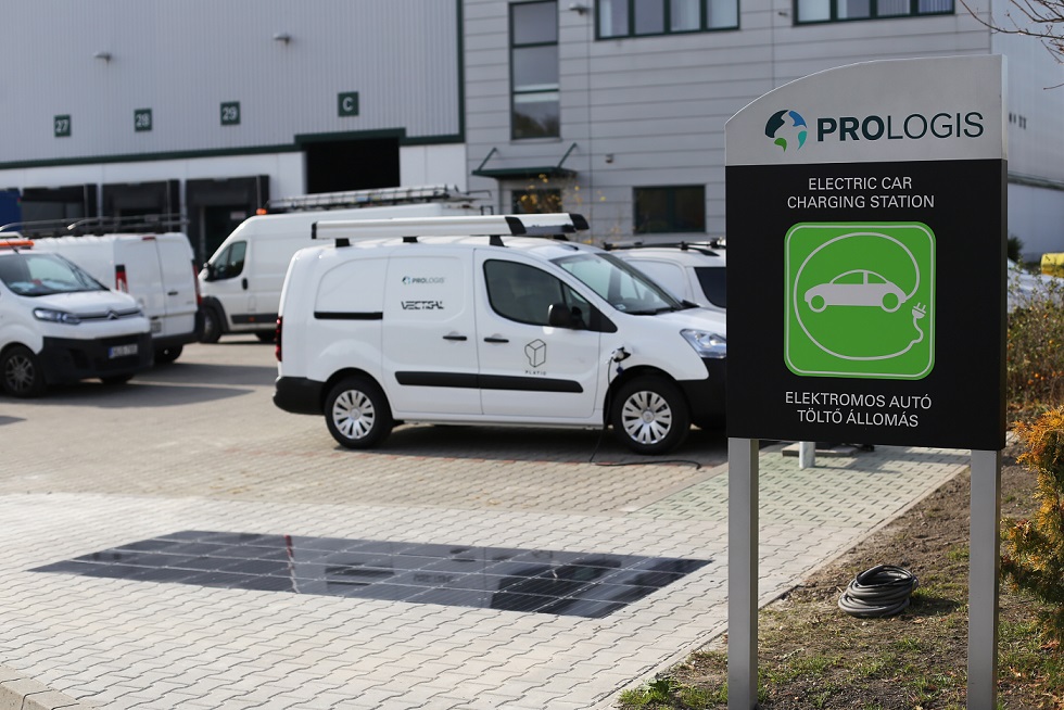 Solar panels in logistic park