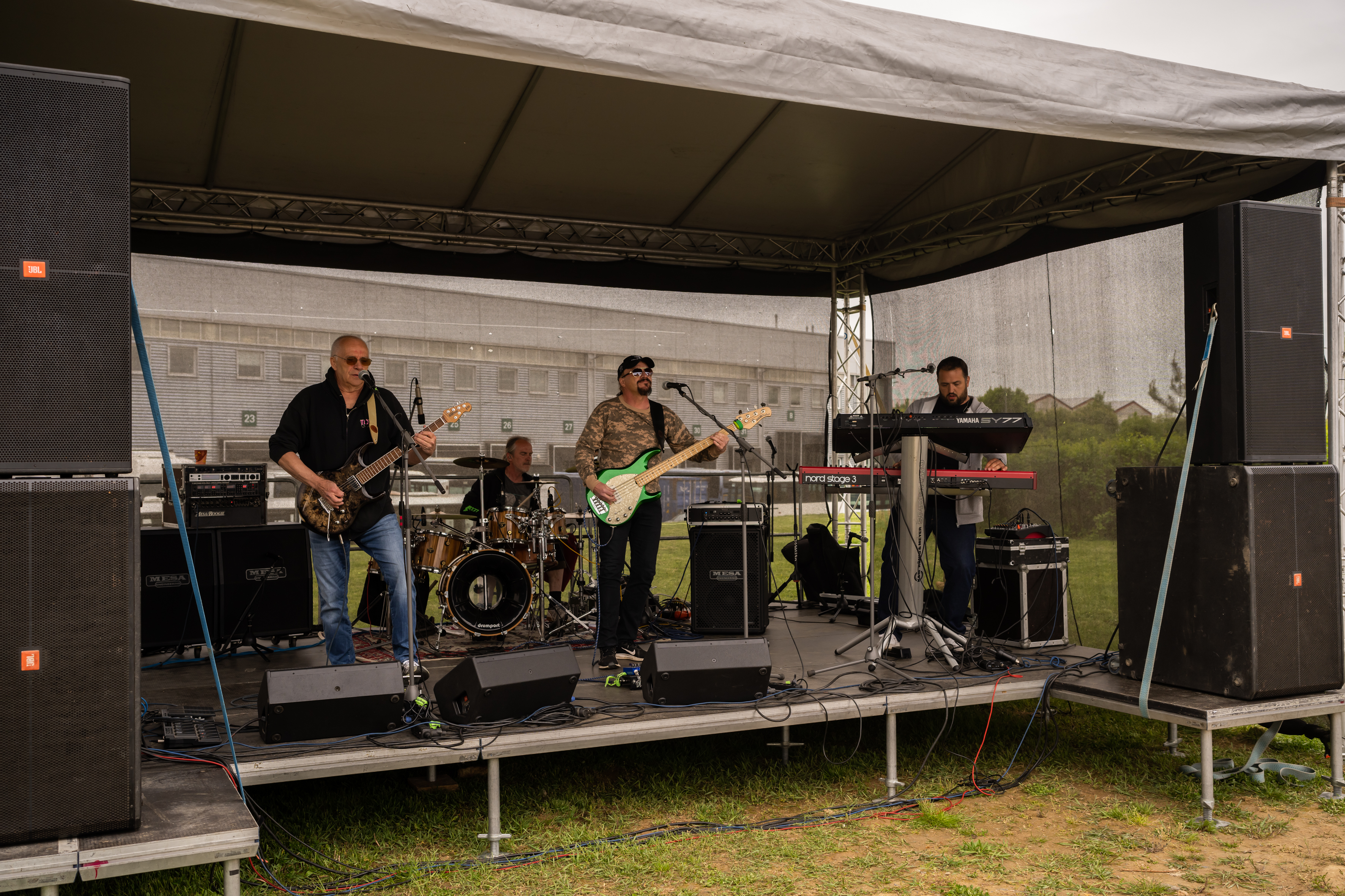 music band on stage, outdoor