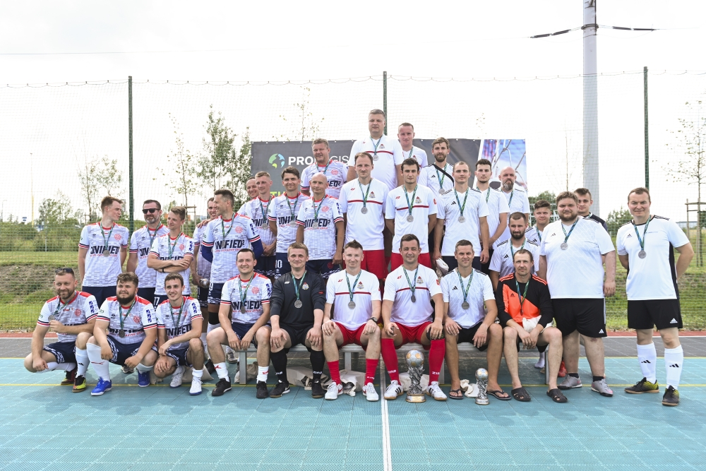 football team with medals