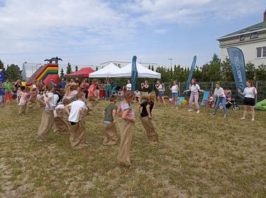 Children in a sack race